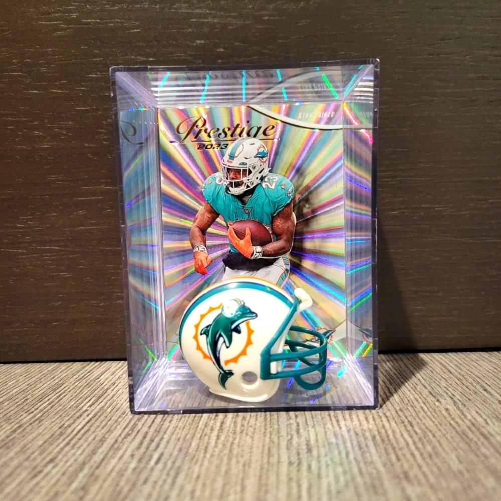 Jeff Wilson Jr Miami Dolphins Mini Helmet Football Sports Box